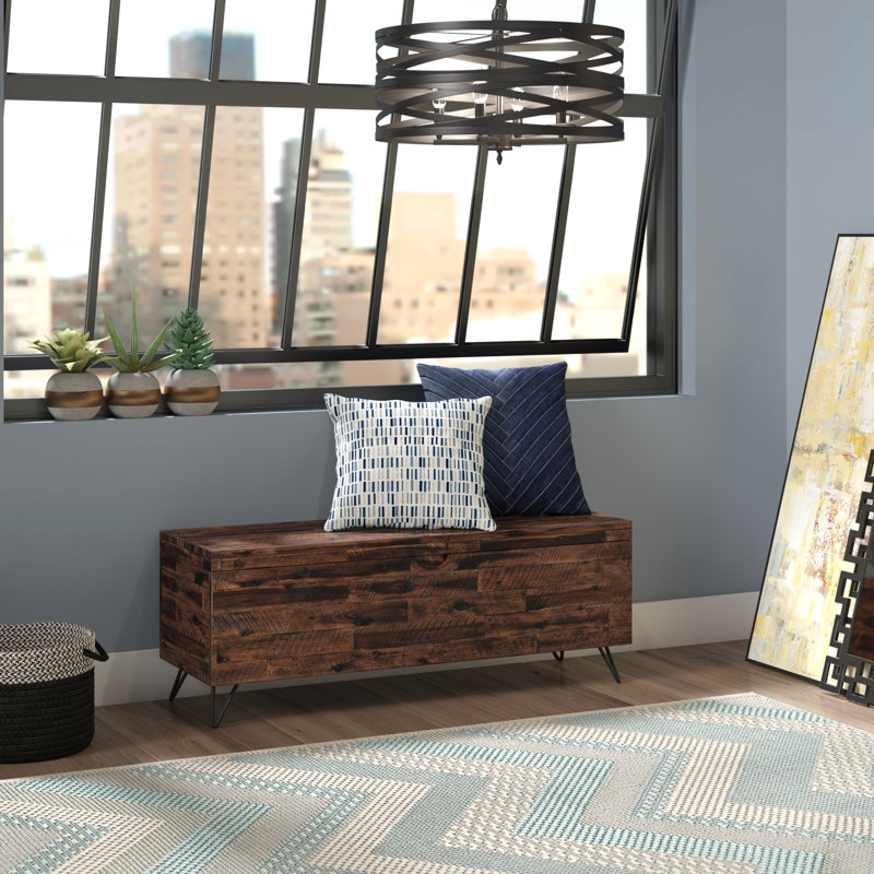 Millwood Pines Itasca Wood Flip Top Storage Bench & Reviews Wayfair